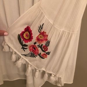 White Floral Off the Shoulder Top